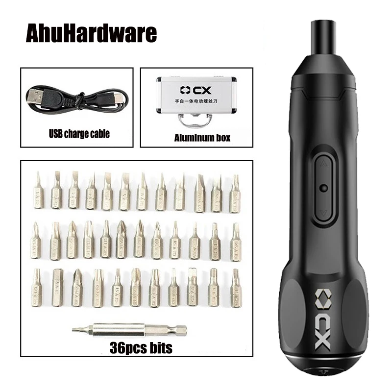 

AhuHardware Electric Screwdriver Rechargeable with 36 Bits mini Precision Cordless Screwdriver tool kits PK PANASONIC EY7412