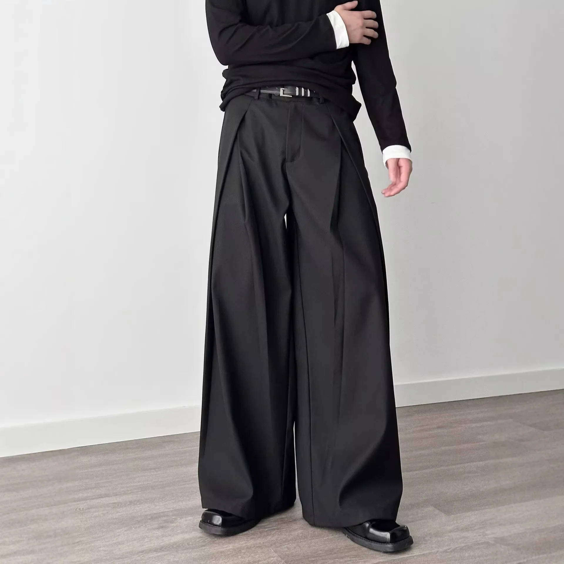 2026 Japanese Style New Fashion Men's Casual Business Simple Basic Loose Daily Trendy Pleated Suit Pants Male Trousers Clothes