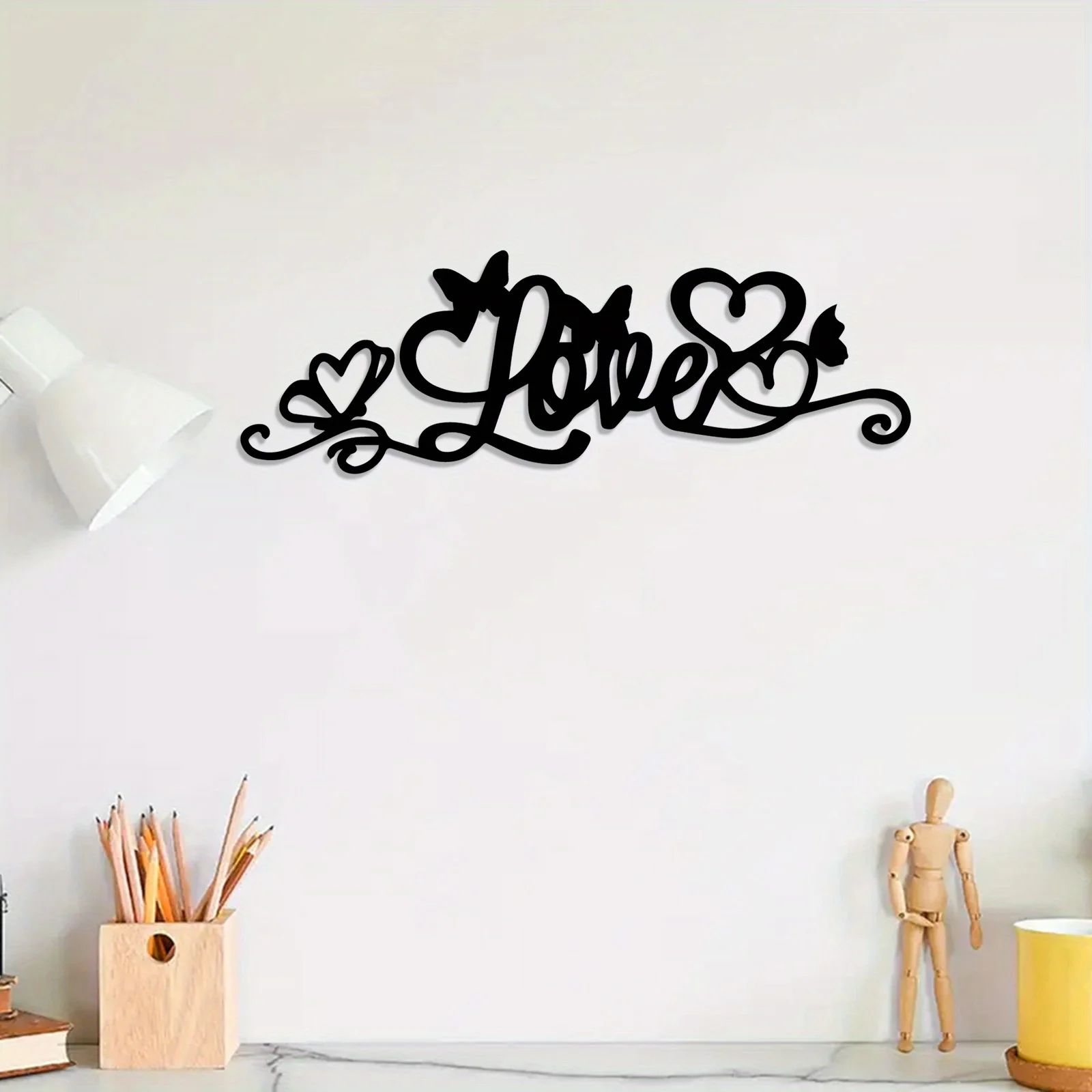 

2D Heart Metal Wall Art, Romantic Decor for Bedroom & Dining Room, Valentine's Gift