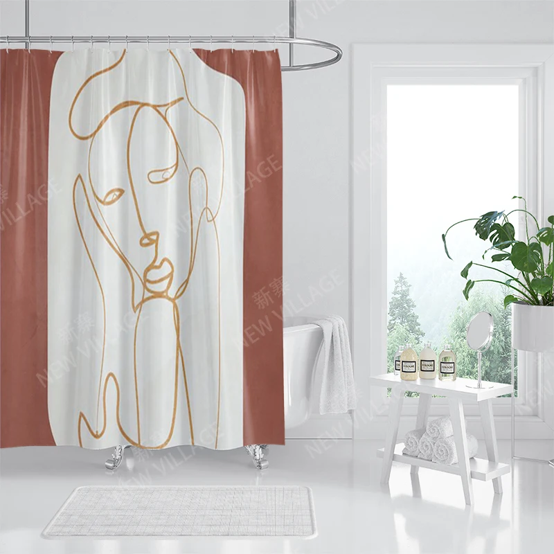 Waterproof fabric shower curtains Bathroom curtain accessories Bath curtain shower 180x200cm 240*200 modern boho Nordic decor