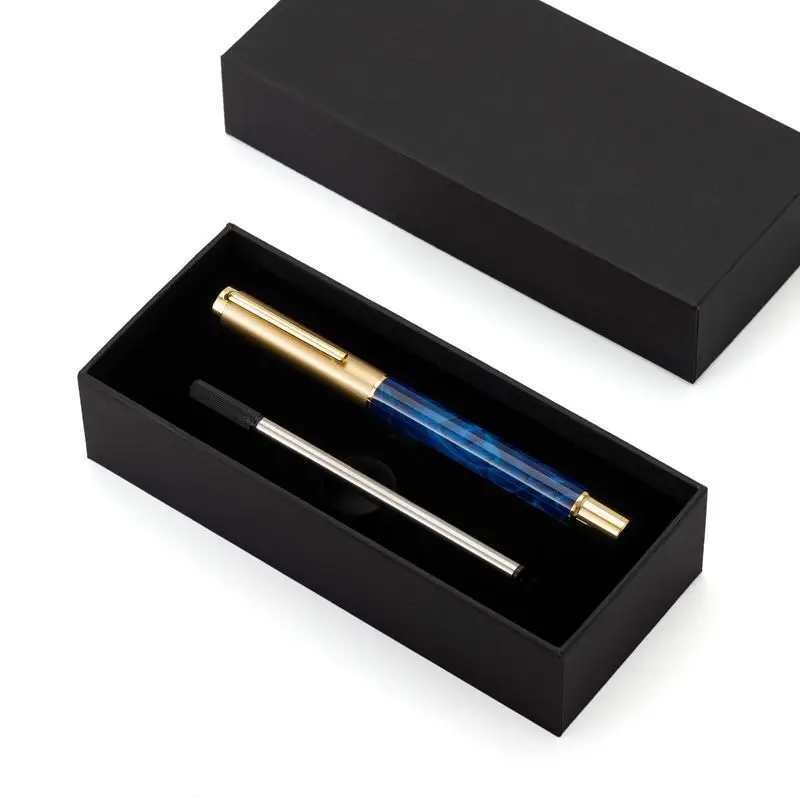 

BALAOYE Ice Flower Resin Metal Signature Pen Student Adult Writing Office Business Bead Pen Black 0.5mm Ballpoint Pen Stationery