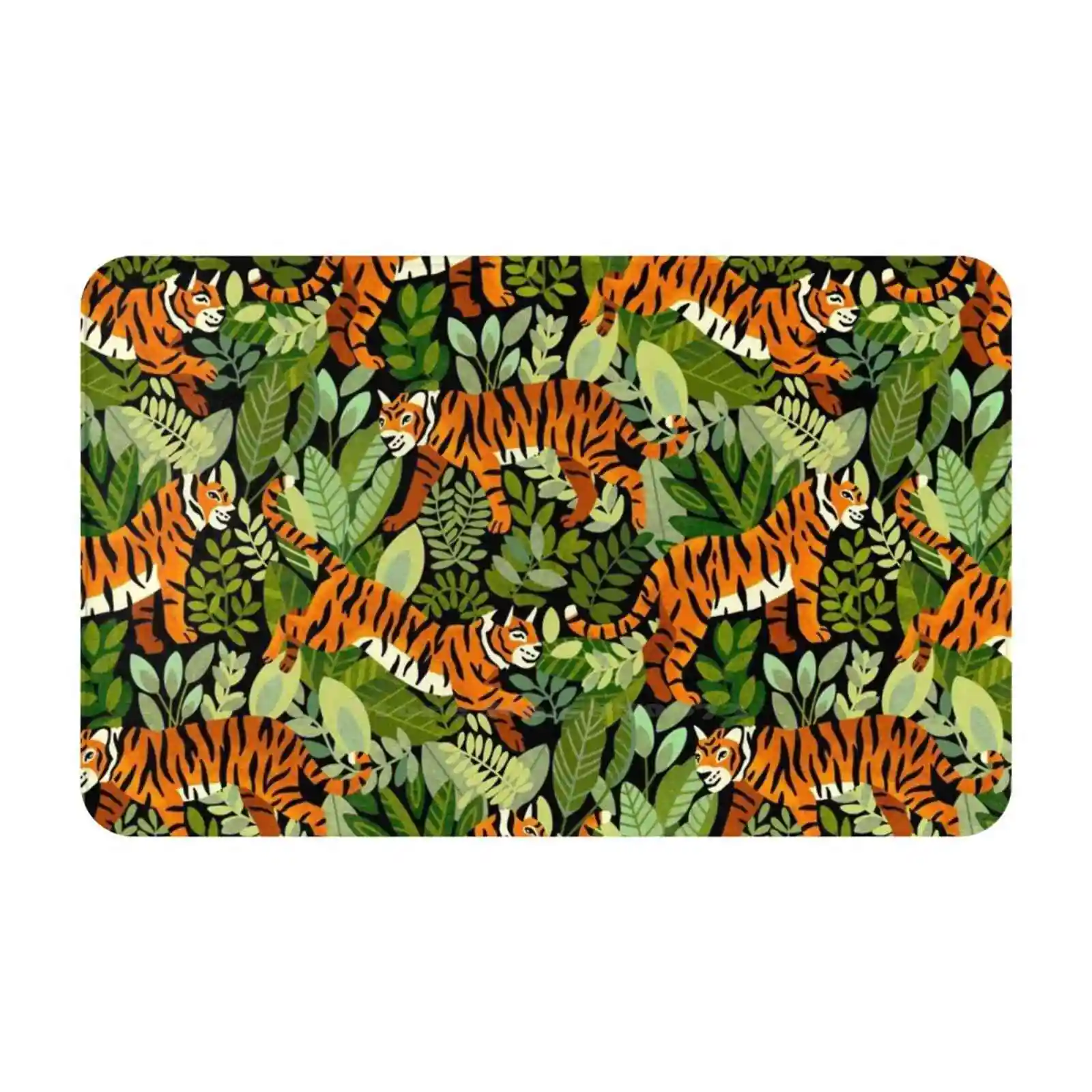 Bengal Tiger Jungle Soft Cushion Car Home Carpet Door Mat Nature Green Jungle Tiger Pattern Tiger Jungle Tigers Wild Jungle