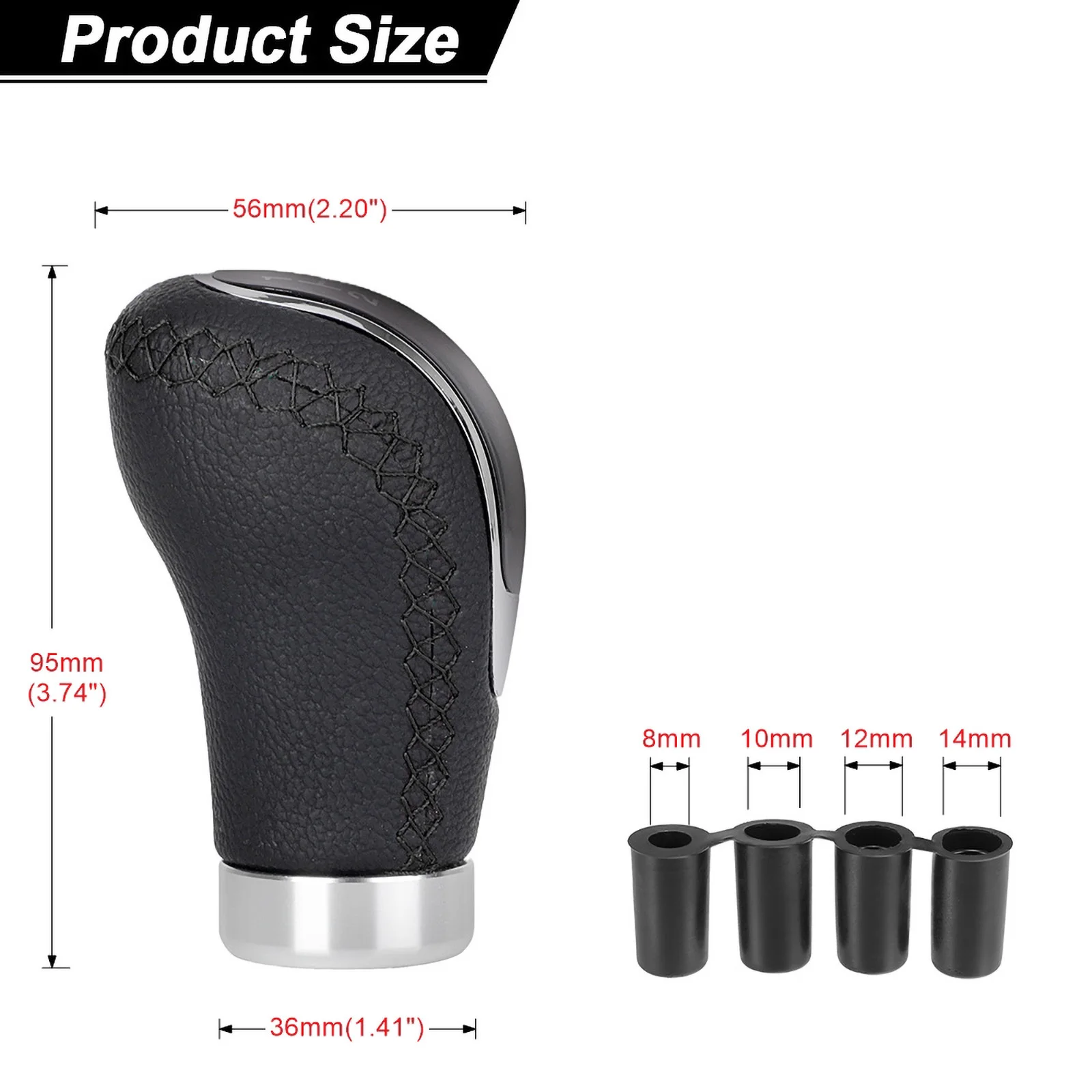 5/6 Speed Gear Shift Knob Manual Transmission Universal Car PU Leather Extended Gear Shifter Gear Head Gear Stick Shift Knob