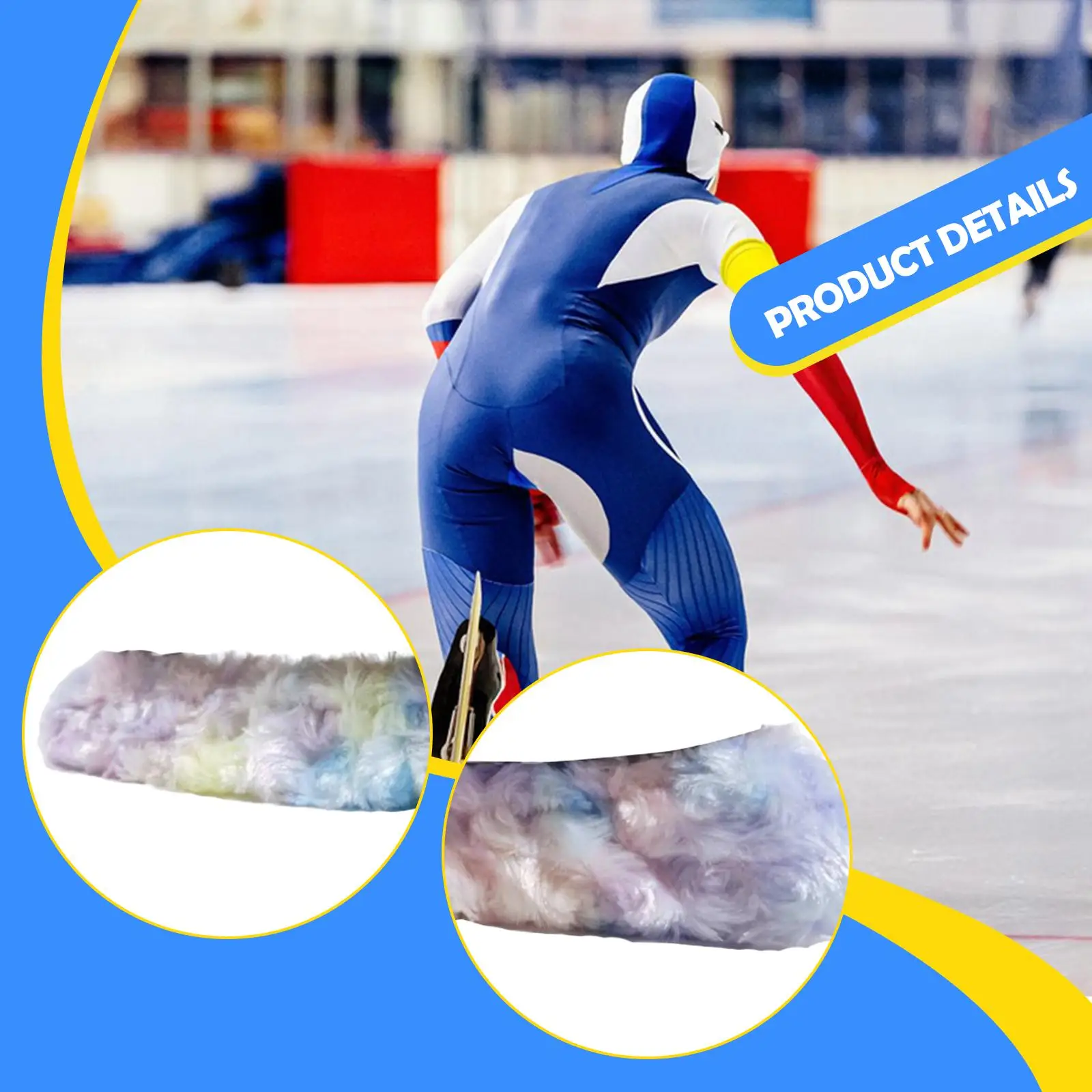 Durable Velvet Ice Skate Blade Covers Water Absorbing Plush Protector Skating Accessory for Figures and Hockey