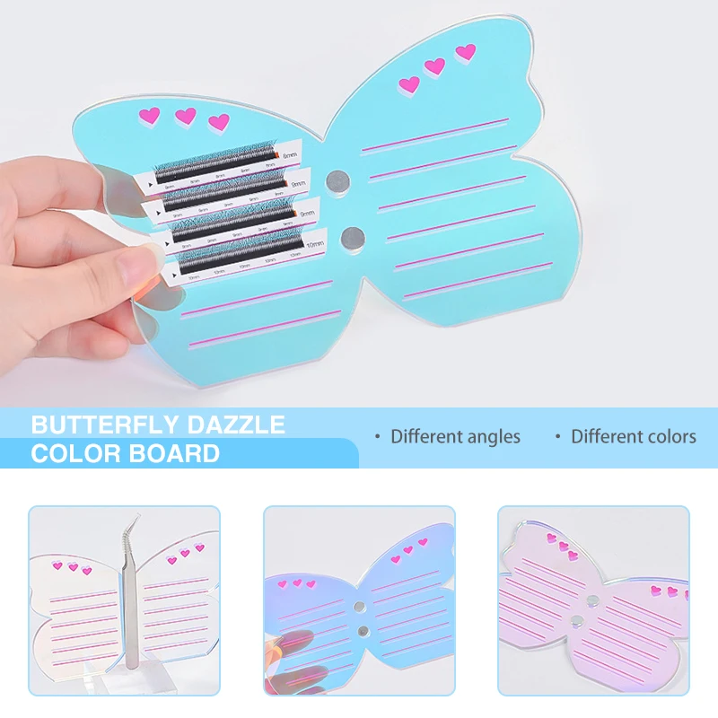 1PCS อะคริลิค Eyelash EXTENSION ผู้ถือผีเสื้ออะคริลิคขนตาปลอม Organizer สําหรับ False Lash จอแสดงผลพาเลทแต่งหน้าเครื่องมือ