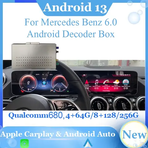 터치 무선 카플레이 인터페이스, 메르세데스 벤츠 A W177 GLA CLA GLC EQC NTG6.0 용 디코더 박스, 안드로이드 자동 풀 스크린 GPS