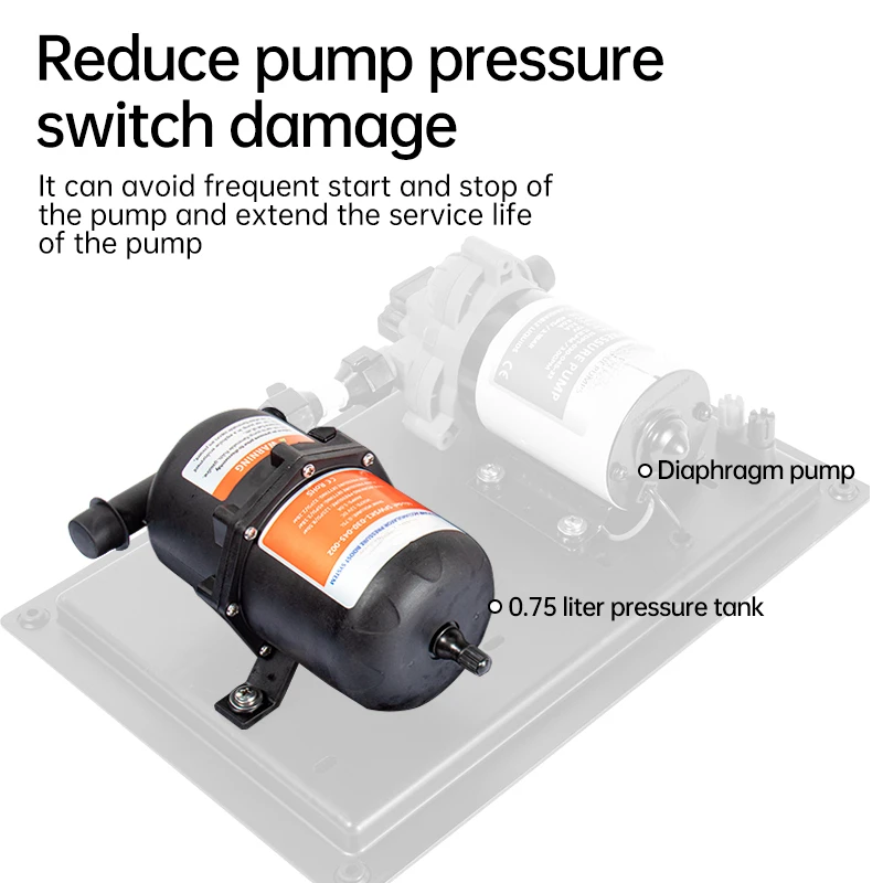 CAER 0.75L 125PSI Pre-Pressurized Accumulator Tank Hold Water Under Pressure Pump Storage Vessel Flow Control for RV Boat Marine