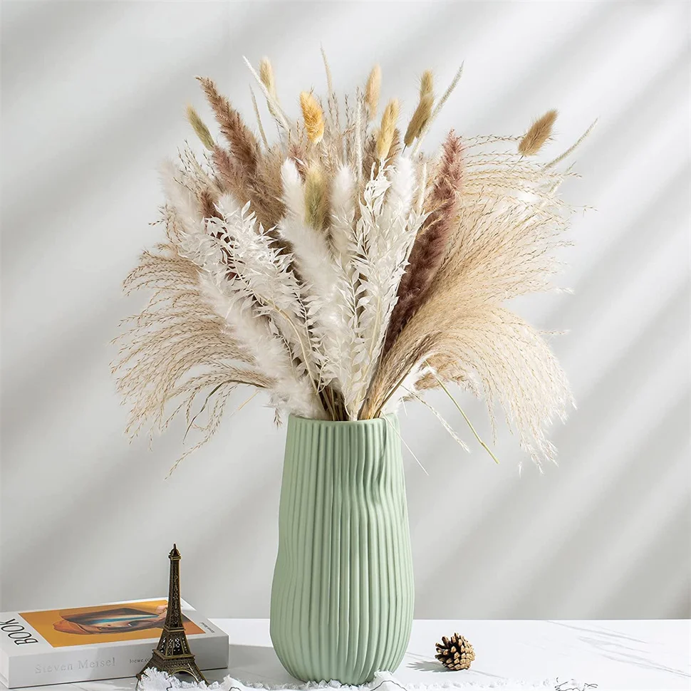 

Natural Dried Pampas Grass Bonquet Dried Flowers Fall Decorations for vase Flower Arrangements Boho Wedding Home Decor Pampa