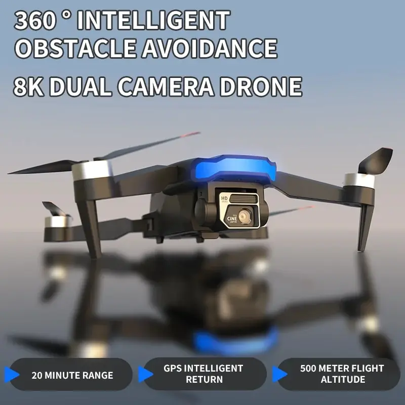 De H26 Pro-Drone Heeft Een Bereik Van 15 Minuten Van 12000M Optische Stroomlokalisatie Met Drie Hindernisvermijdingsmogelijkheden