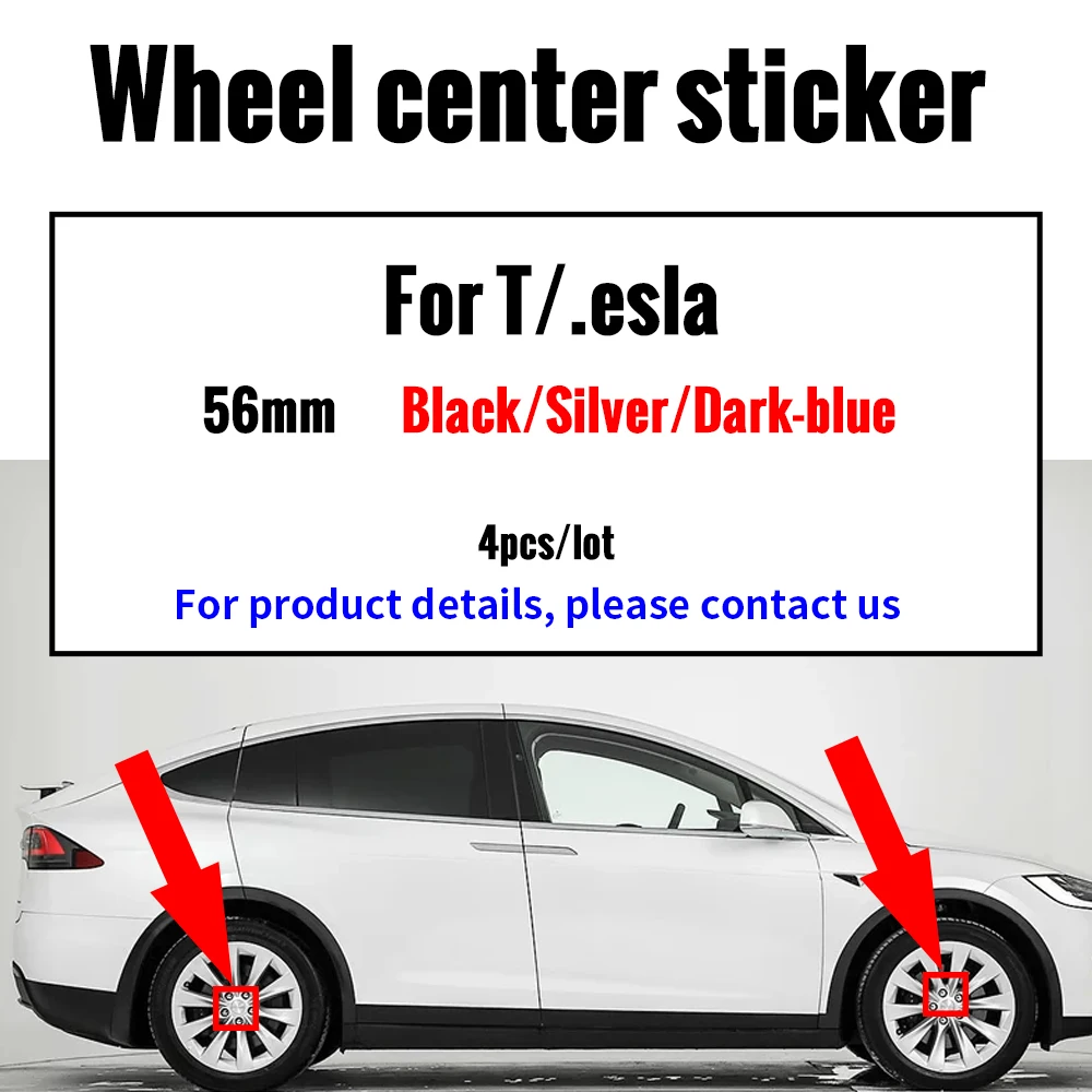 4pcs/set 56mm Tesla Car Wheel Center Hub Caps Logo Stickers Auto Decoration Accessories For Tesla Model 3 Y S X Personalized