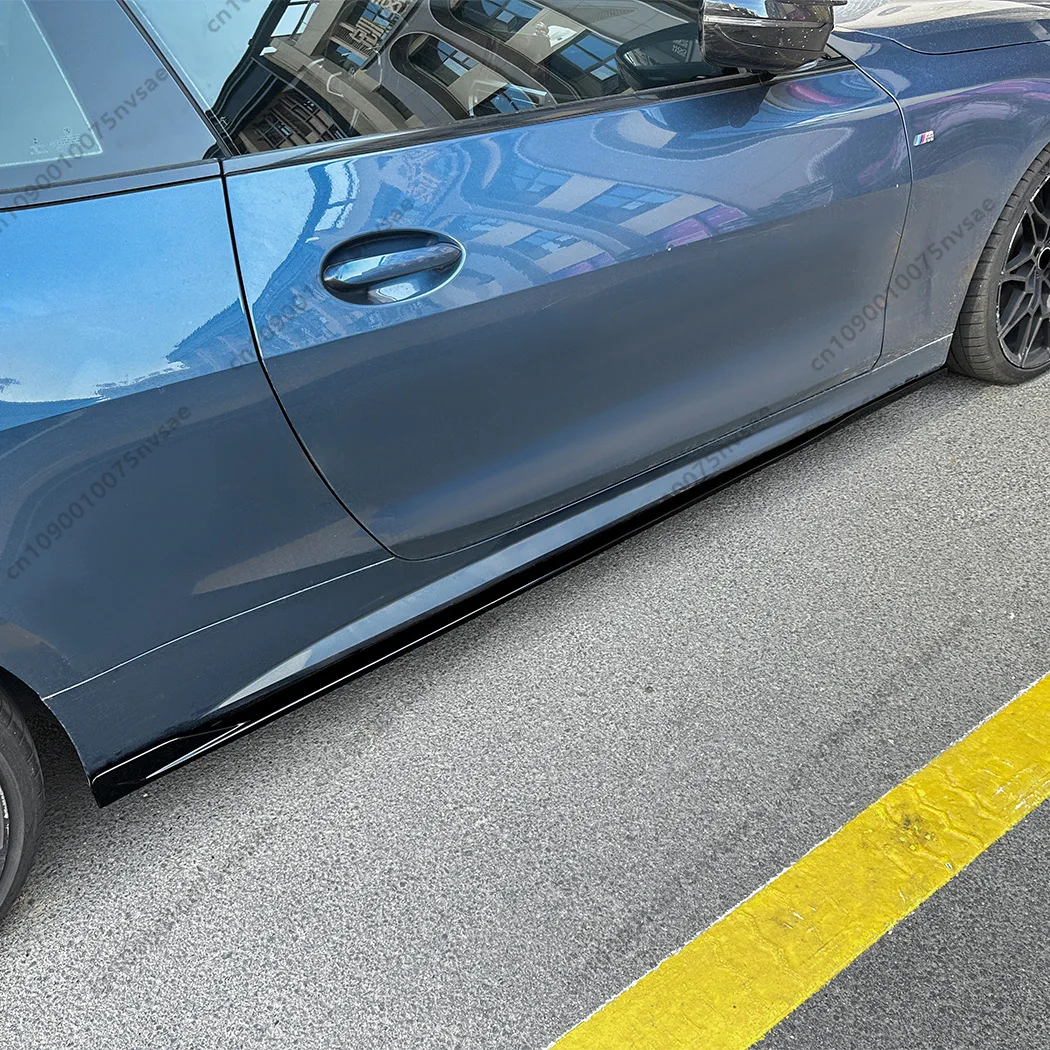 

For BMW 4 Series Coupe G22 G23 M Sport 2020+ Car Side Skirt Splitter Trim Extension Set Rocker Panels ABS Trunk Body Kits Tuning