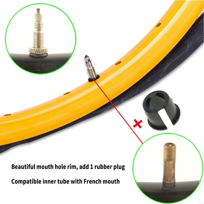 PXPF 10pcs Road Bike Valves Tabung Dalam Adapter Karet Rims Valves Sepeda Stem Grommets Cycling Accessories Enduring