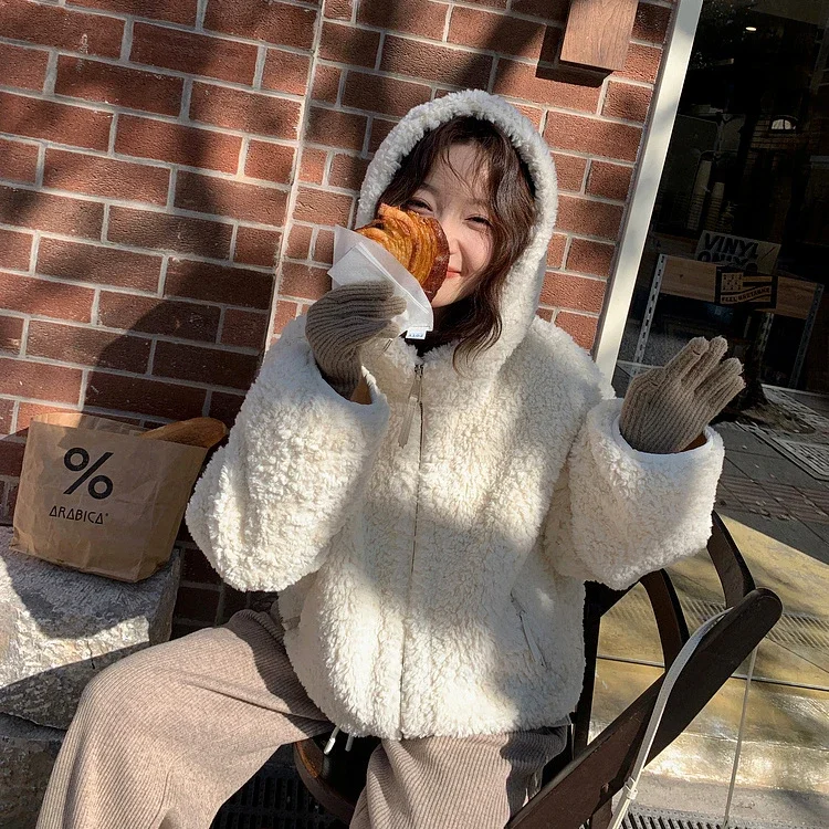 ラムウールジャケット コットン混紡 レディース モダン ストレッチ フレンチスタイル おしゃれ アウトドア 防水 グリーン 保温 リブ編み バイク カレッジ ガールフレンド向け