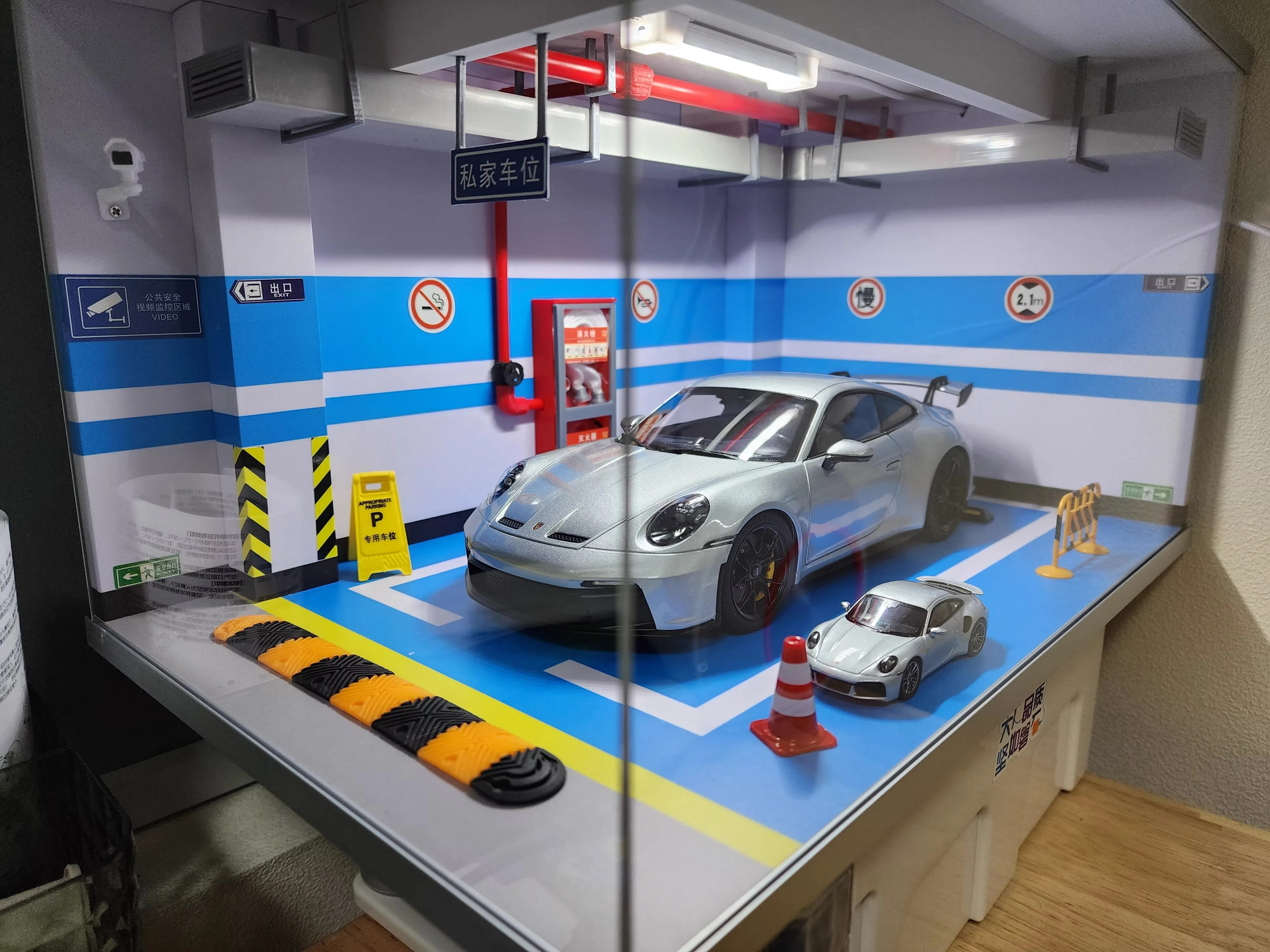 1:18 Alloy Model Car Simulation Underground Garage Parking Lot Space Children\'s Toys Scene Display