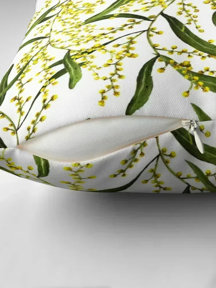 Golden wattle native australian flower pattern Throw Pillow Pillowcases Bed Cushions Custom Cushion pillow