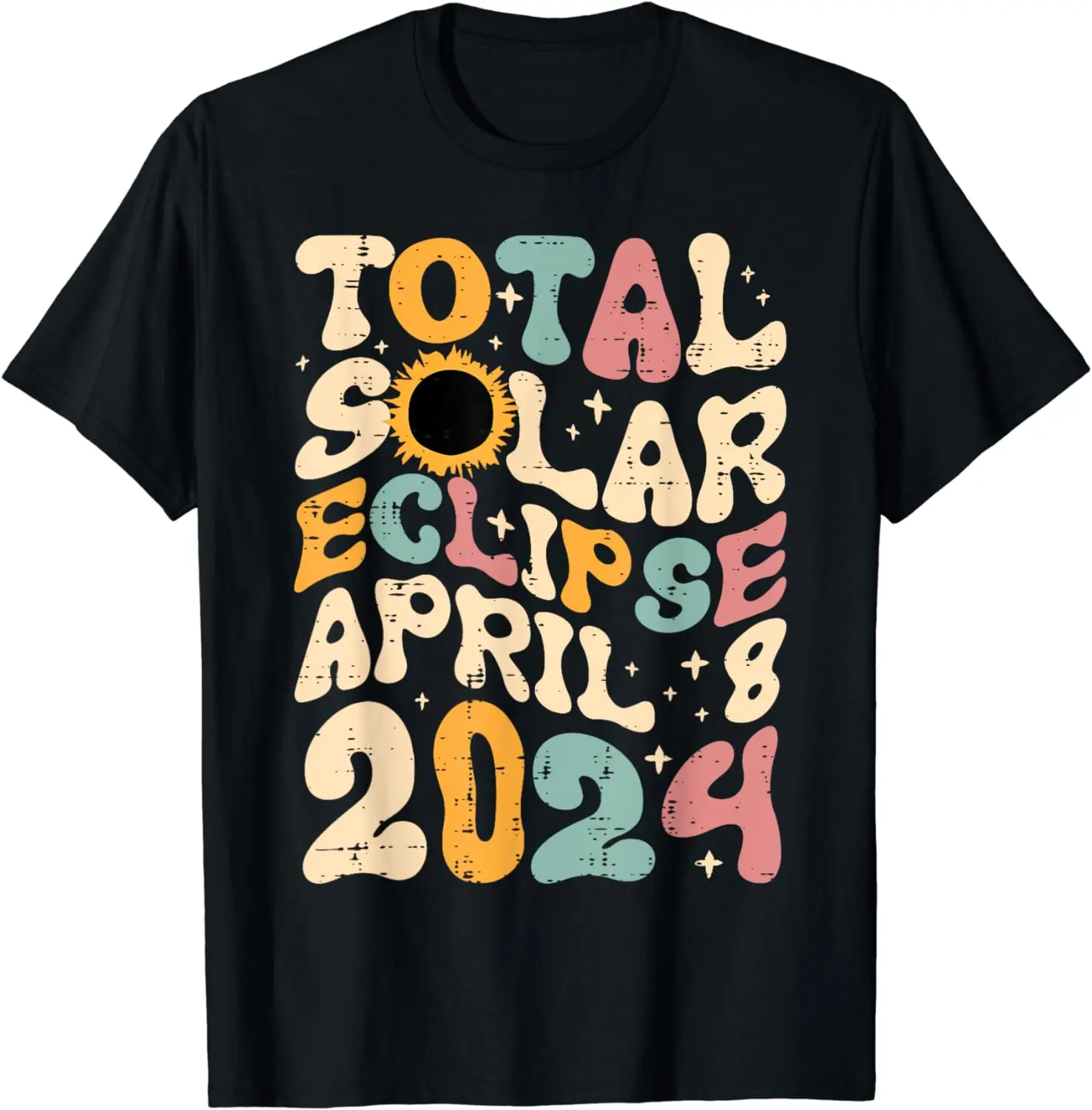 

Total Solar Eclipse April 8 2024 Retro Groovy Women Kids Men T-Shirt