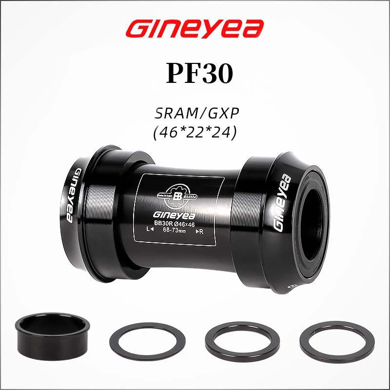 GINEYEA PF30 BB30 Press-Fit Bottom Bracket 7075AL CNC Axis Bike Bicycle axis GXP inner 24mm/22mm BB Parts