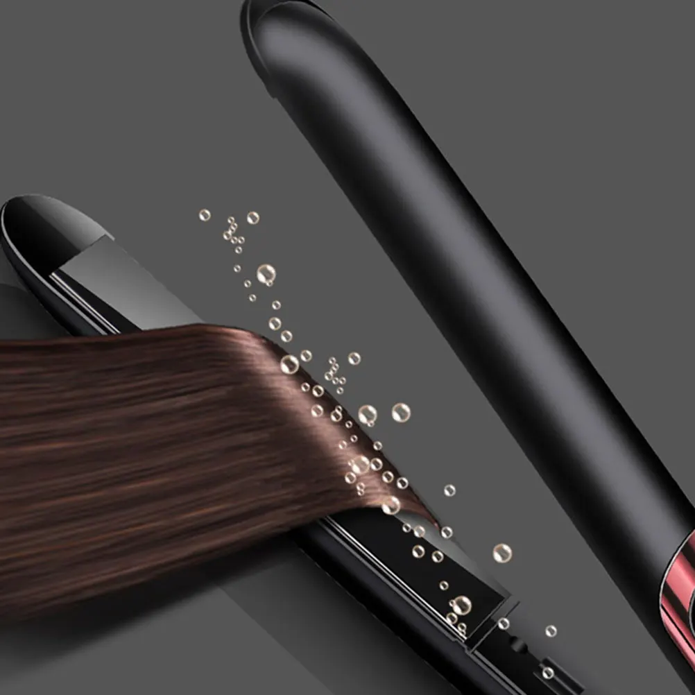 

1Pcs 2-in-1 Hair Straightener Curler Electric Plate Styling Tool Adjustable Temperature for Smooth Sleek Hair Us Plug Black