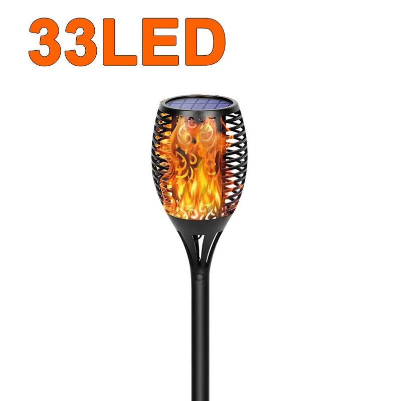 12/33/96LEDs Solar Flame Zaklamp Flikkeren Licht Waterdichte Tuin Decoratie Outdoor Gazon Pad Yard Patio vloerlamp