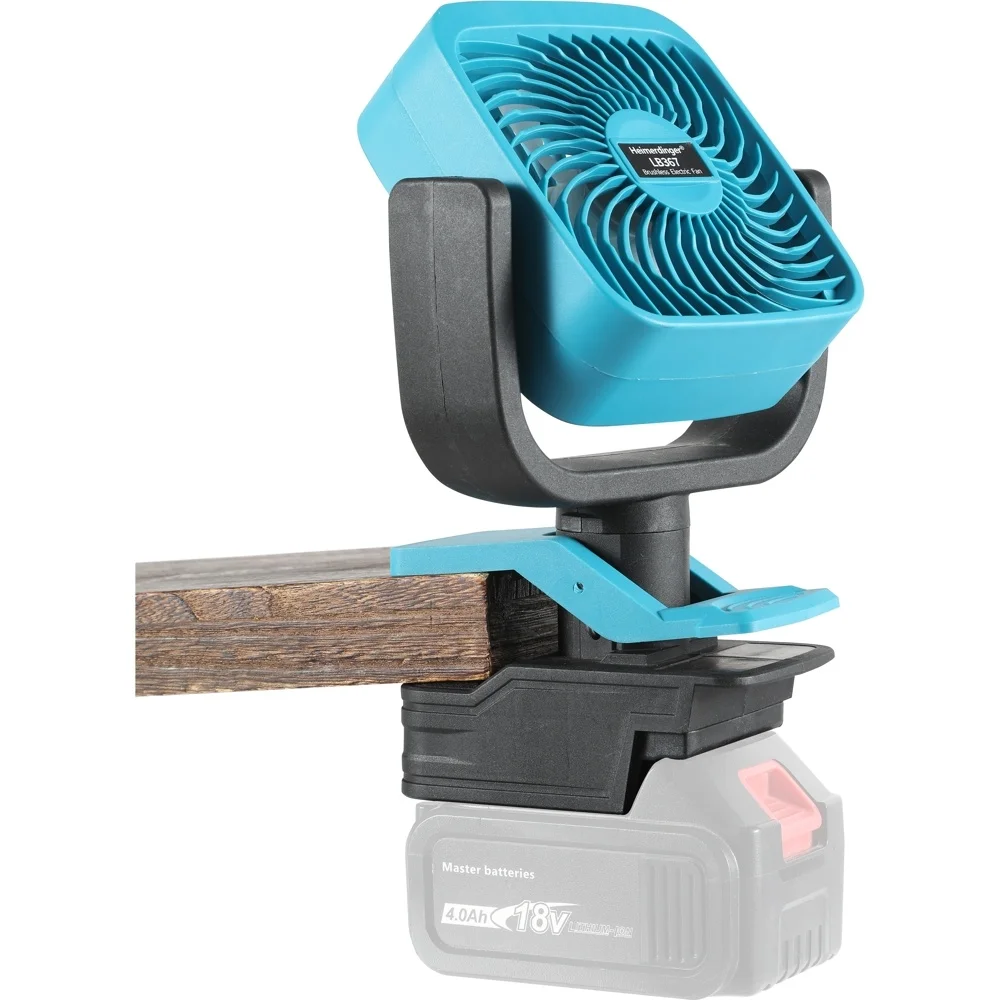 Heimerdinger LB367 18-21V Kipas Tanpa Sikat Rotor Luar Tanpa Kabel Kipas Klip Baterai Portabel 9m/s 5400RPM Kipas Kerja Berkemah