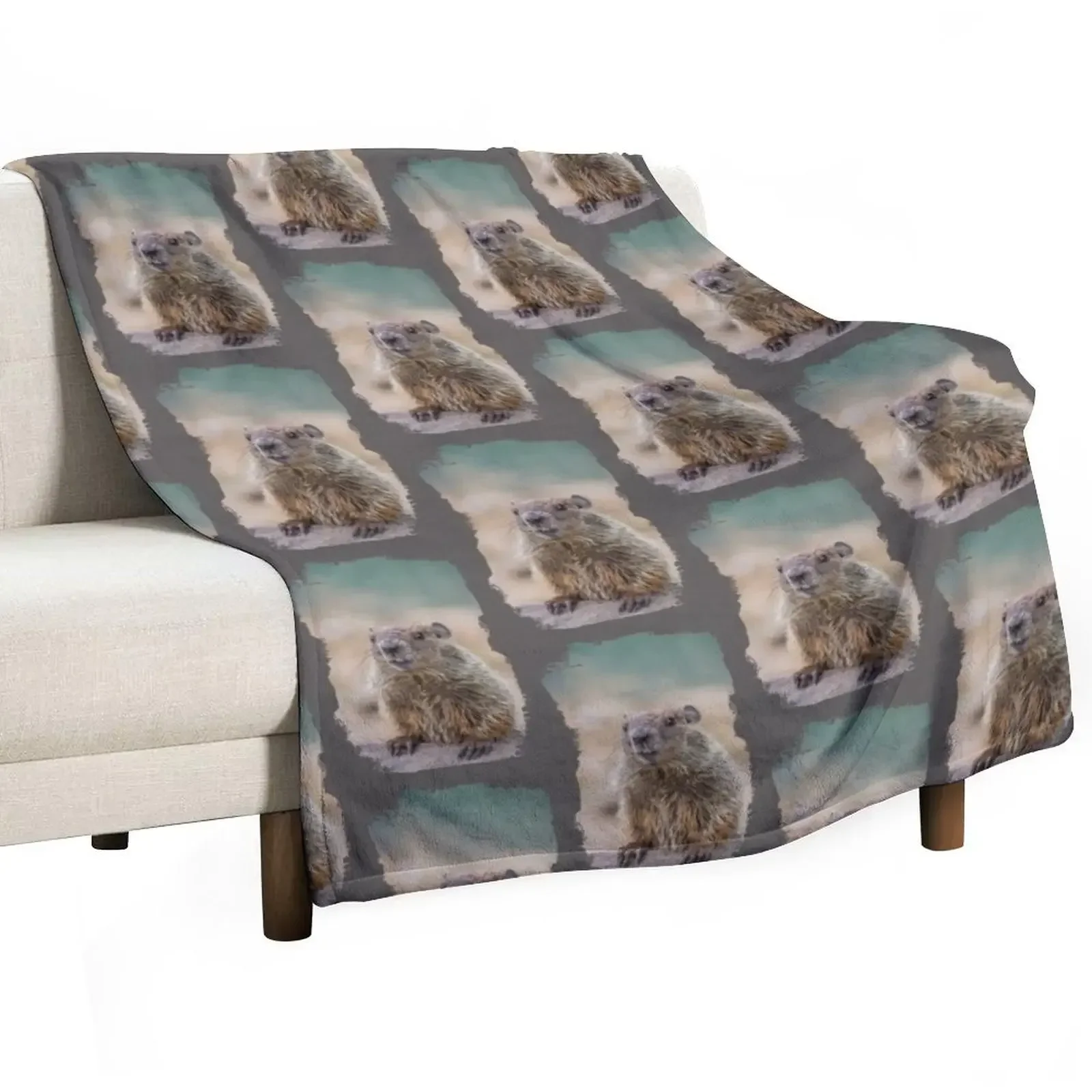 

Groundhog with grunge effect - Grunge Groundhog for Groundhog Day Throw Blanket Sofa Quilt Loose Blankets