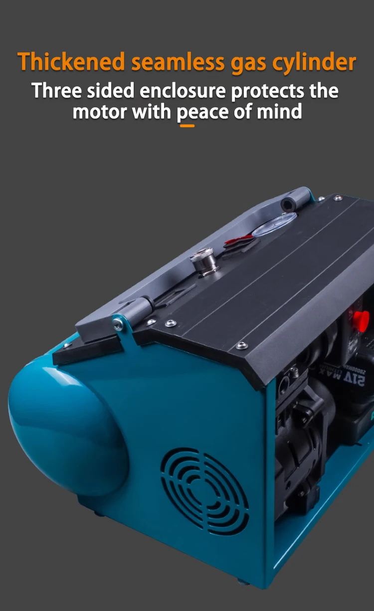 エアコンプレッサー 9L 7.5 バー静音純銅ブラシレスコードレス純銅ブラシレスオイルフリー小型電動エアコンプレッサー