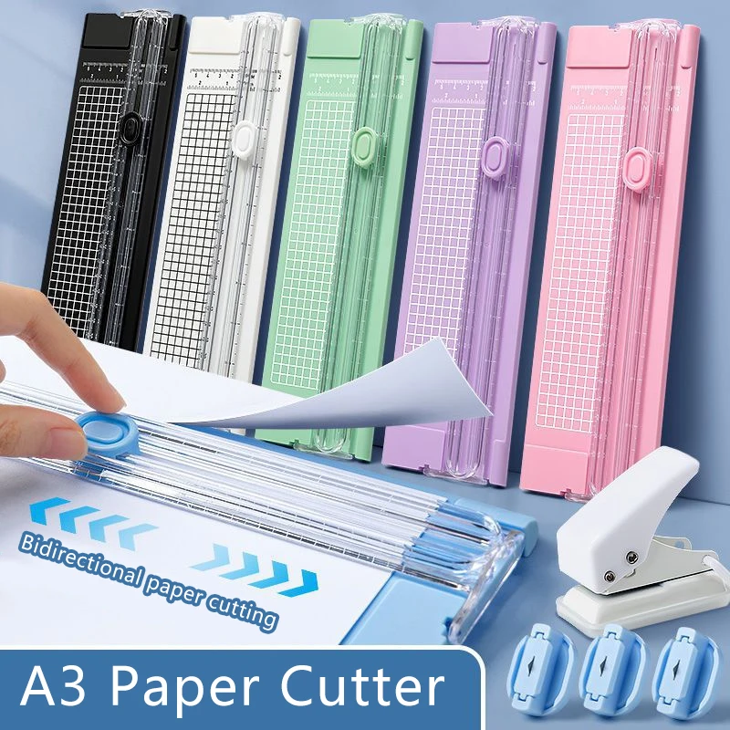 Portable A3 Paper Cutter Photo Cutter High Quality Durable Morandi Color Manual Cutting Tool Student School Office Supplies