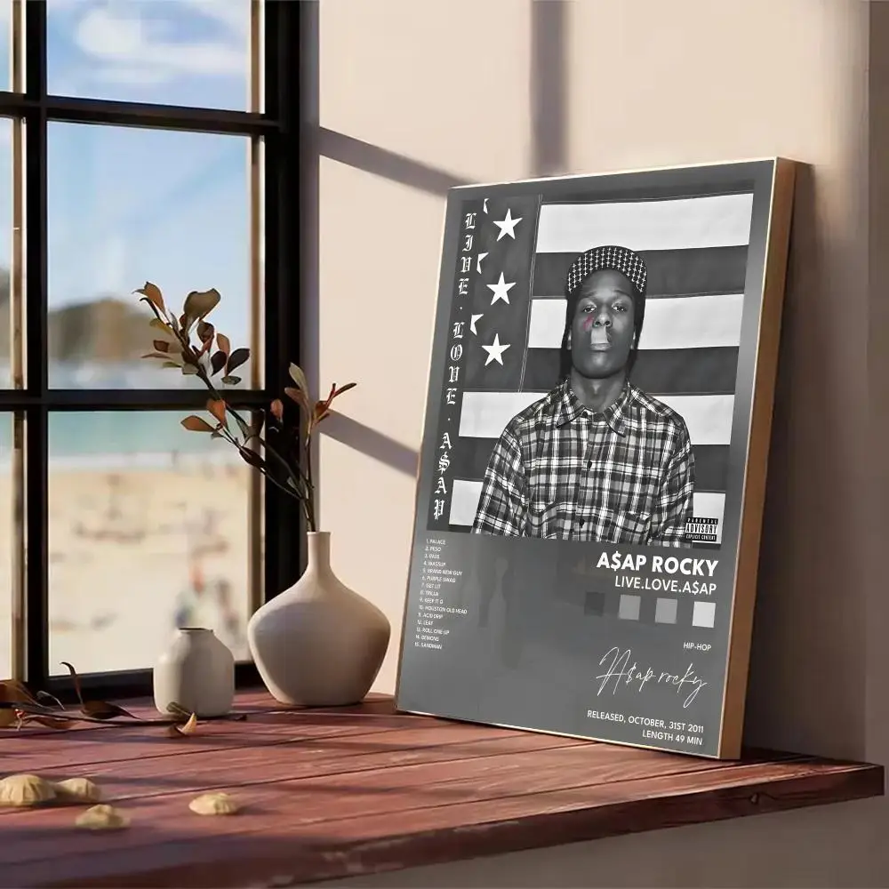 مغني الراب A-ASAP روكي اللوحة الخط HD طباعة شخصية قماش جدار جدارية الفن صور لغرفة المعيشة ديكور المنزل
