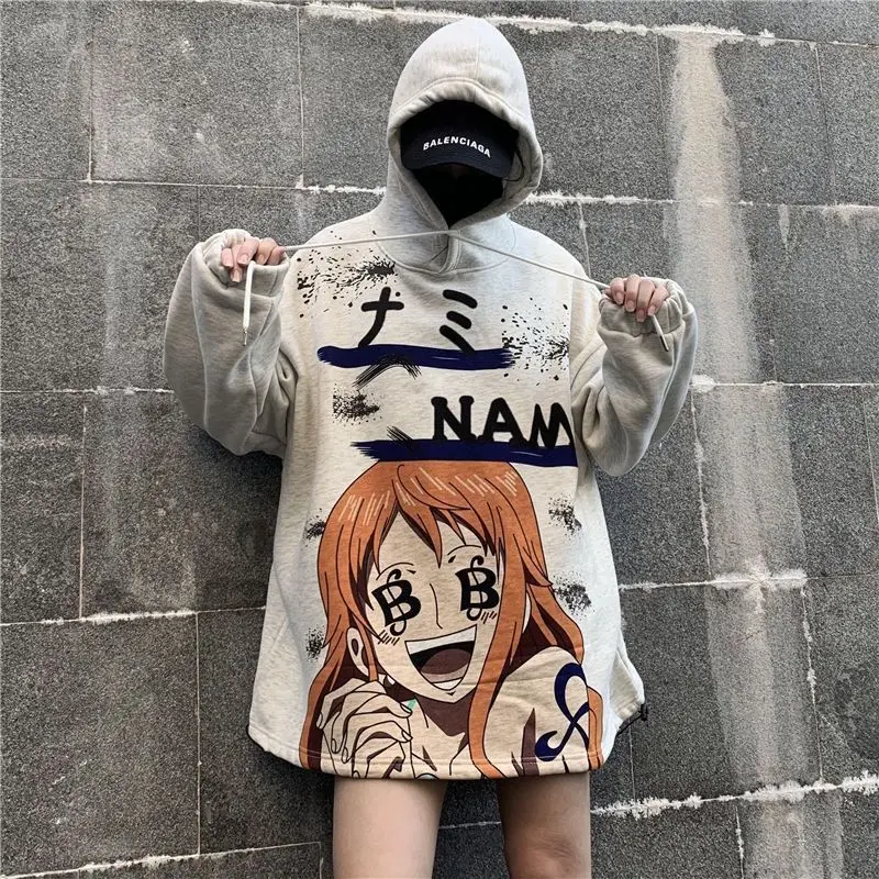 Cartoon Sweatshirt One Piece Zoro Creative Anime Joint Peripheral Fashion Print Student Loose Ins Hooded Casual Versatile Top