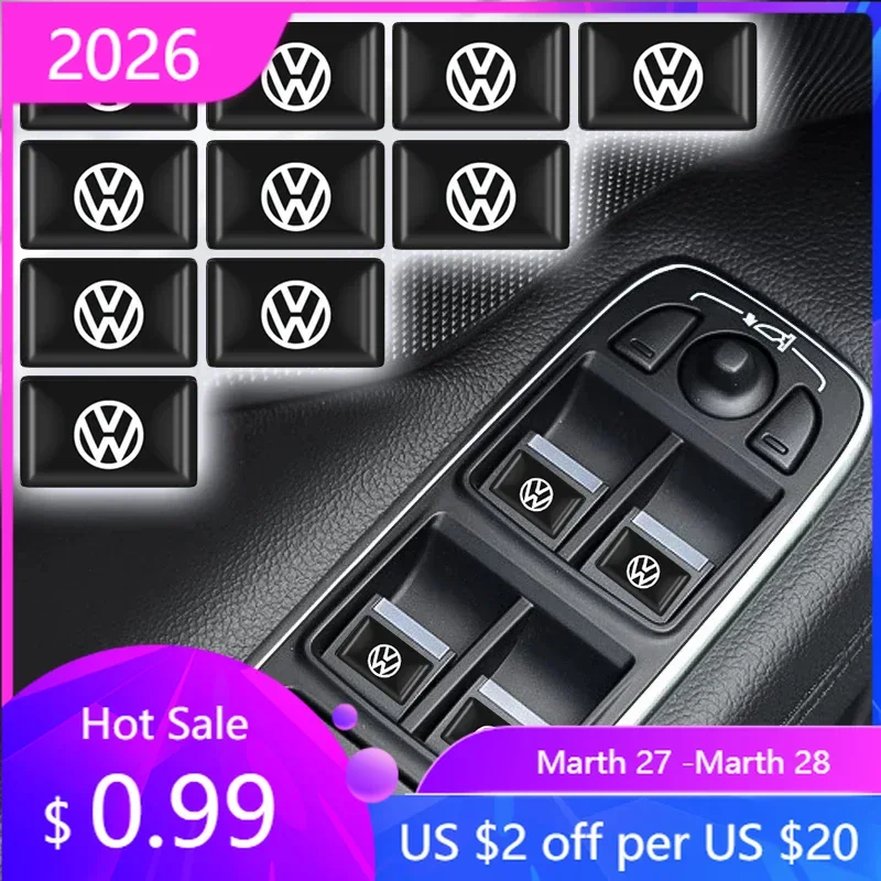 

VW GTI GOLF 2026 Лидер продаж для VW VOLKSWAGEN 10 шт. эпоксидные наклейки на кнопки салона автомобиля декоративные наклейки для Volkswagen Passat Santana
