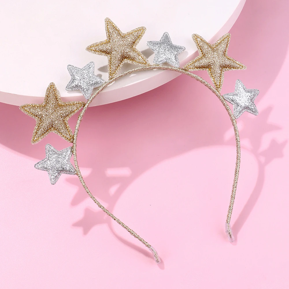 

Christmas Glitter Stars Headband Party Headband Lovely Party Pentagram Hairband Birthday Hair Accessories For Kids