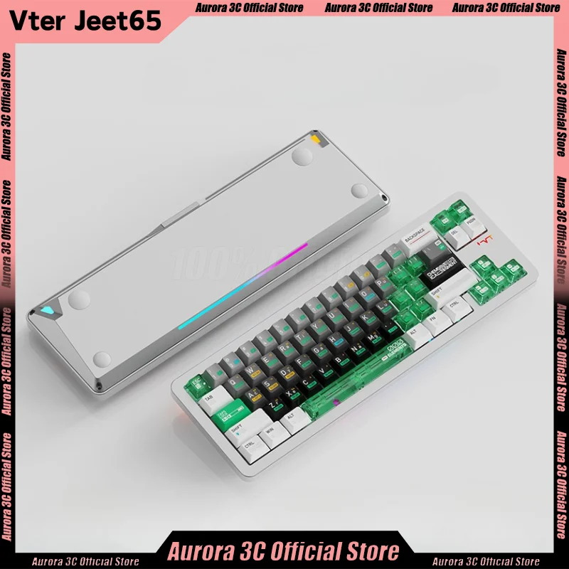 VTER JEET65 Magnetic Switch Keyboard 8K Aluminium Alloy Tri Mode Mechanical Gaming Keyboard RGB 68% Layout Custom PC Gamer Gifts