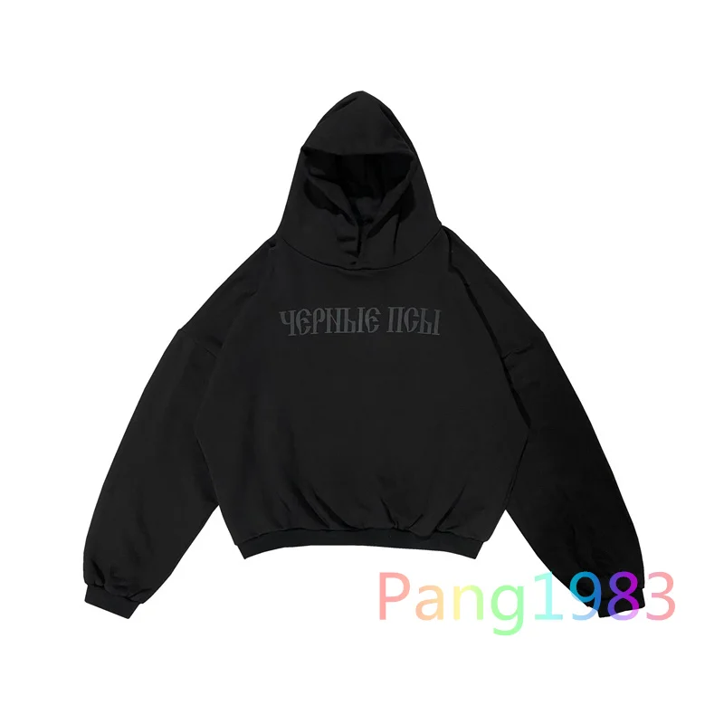 

Letter Printed Logo Short Thin Velvet Hoodie Men Women High Quality Sweatshirt Hooded Kanye Style Pullover