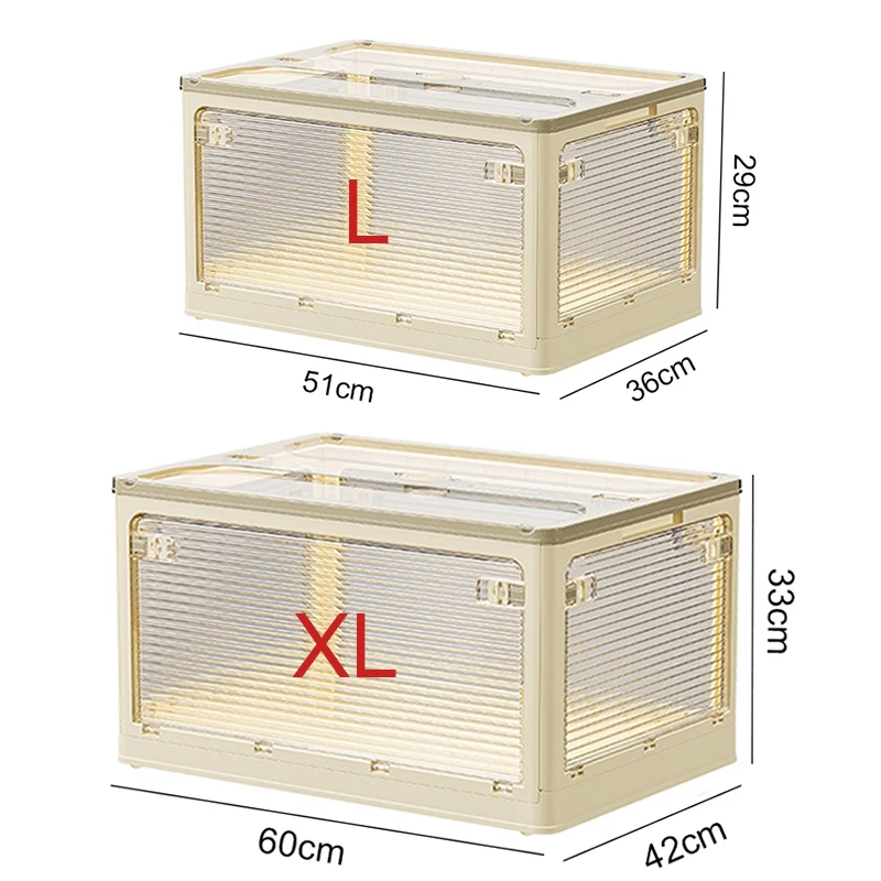 Storage Box with Lid Toys Books Food Sundries Organizer Large Capacity Closet Clothes Container Outdoor Foldable Car Storage Bin