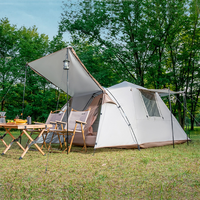 Ultralarge Camping Tent, One Hall, Rainproof, Sun Protection, Large Gazebo, Sun Shelter, 3-4 Person, 1 Bedroom