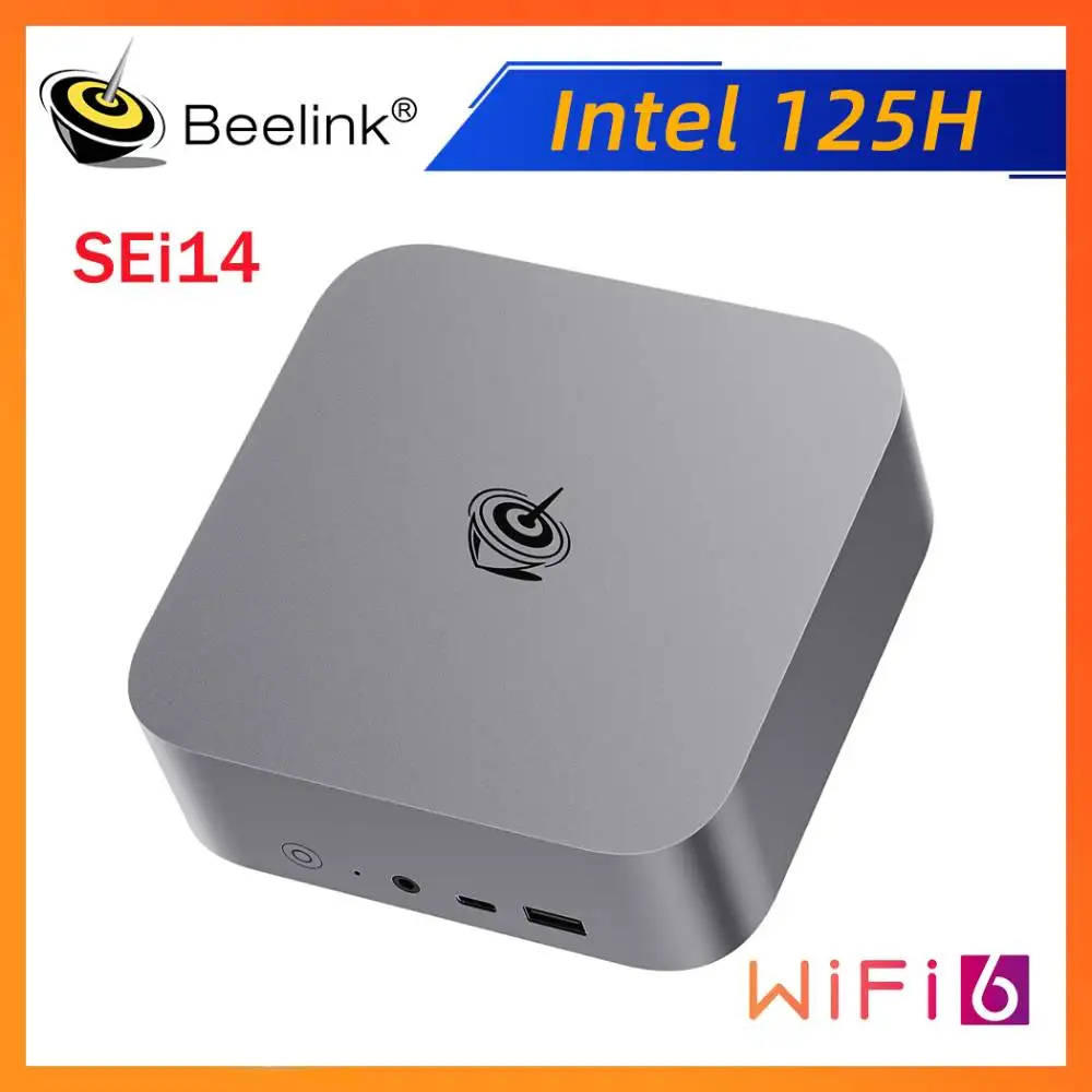 

Intel Core Ultra 5 125H Beelink AI Mini PC SEi14 32GB DDR5 RAM 1TB M.2 NVMe SSD Support HD DP USB-C Home Desktop Computer SEi