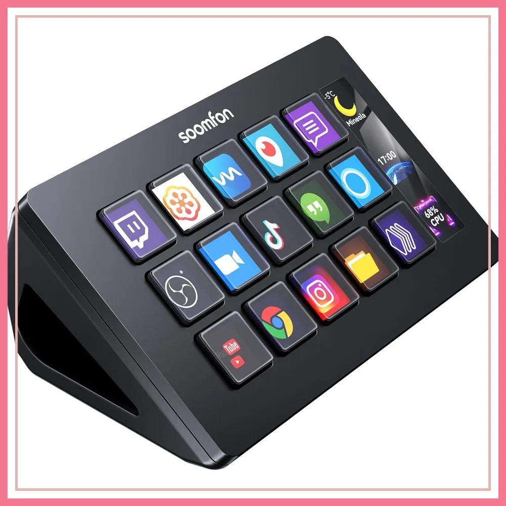 

15 Key Macro Stream Deck with LCD Screen for OBS Twitch YouTube PC Mac