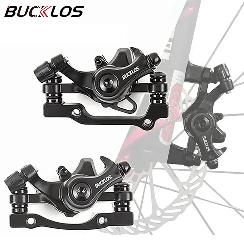 BUCKLOS Bike Disc Brake Calipers Front Rear Mechanical Line Pulling Mountain Bicycle Brake Caliper IS/PM 160mm Cycling Parts