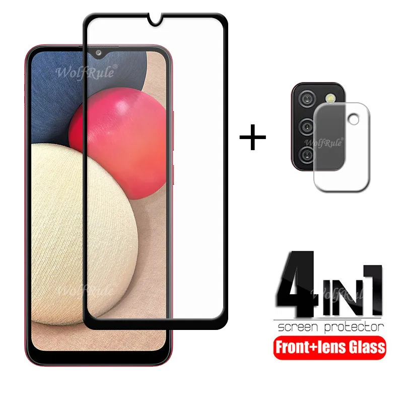 

4-в-1 для Samsung Galaxy A02S стекло для Samsung A02S закаленное стекло 9H Полный экран протектор для Samsung A 02S A02S стекло объектива