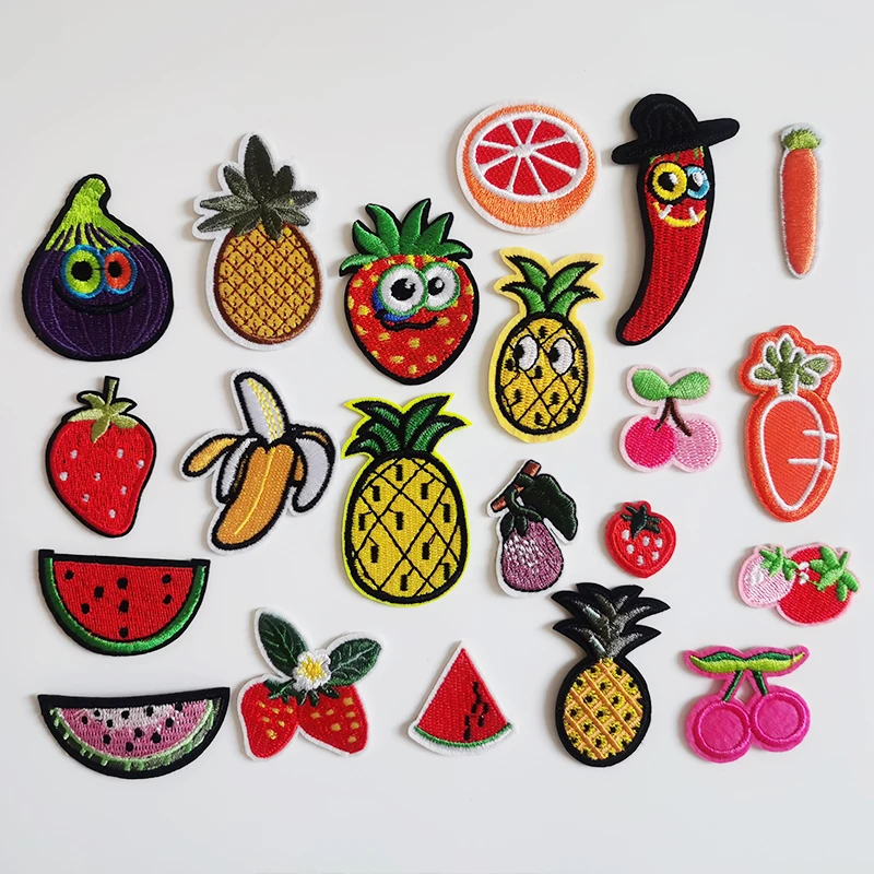 Embroidered Patch Fruit And Vegetable Pineapple Watermelon Molding Embroidery Sewing Ironing Clothing Accessories Cloth Stickers