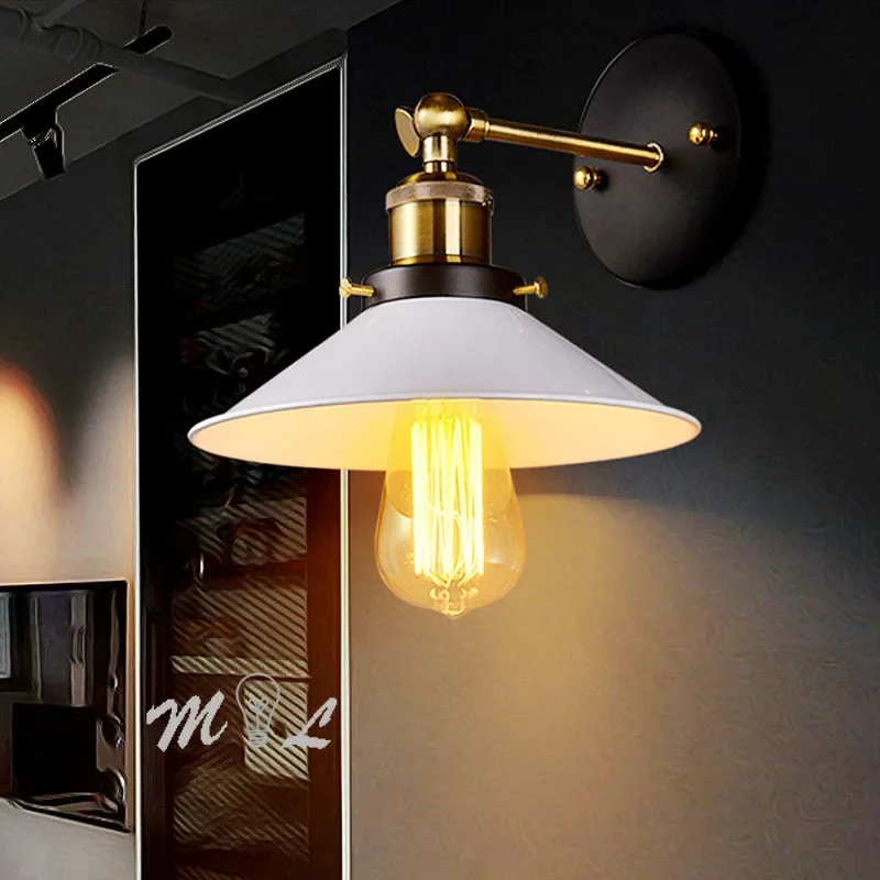 Vintage Wall Lamps Simple Iron Wall+lamps Kitchen Fixtures Wall Sconces Loft Stair Lighting Living Room Wall Lamp E27 Luminaires