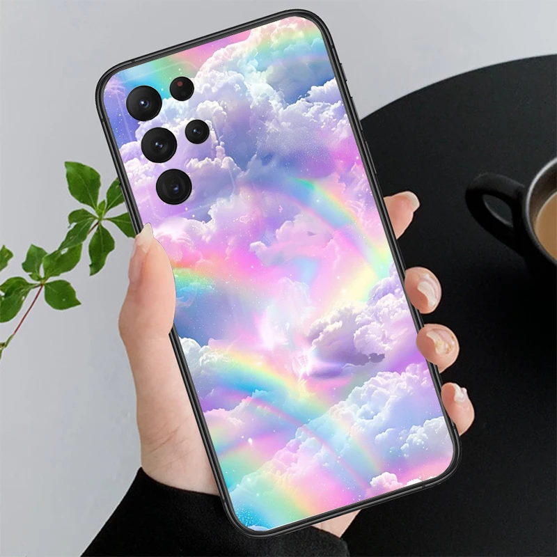 

Phone Case For Samsung A55 A16 A56 A36 A35 A15 A53 A54 A33 A34 A25 A05S A52 A52S A14 A26 A71 Rainbow clouds