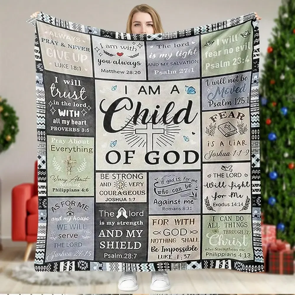 

Christian Inspirational Gift for Women FaithBased Gift "I Am God's" Flannel Blanket Soft and Comfortable Blanket