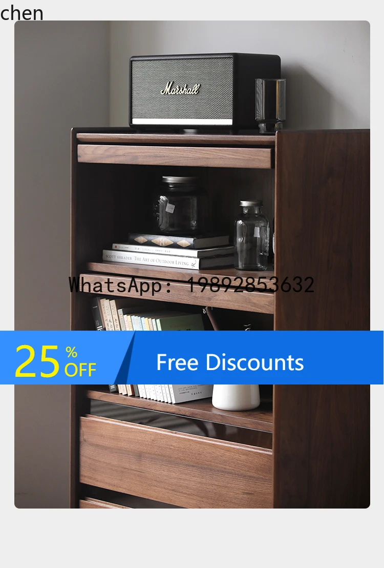 

dining side cabinet living room black walnut solid wood TV sofa storage kitchen storage cupboard