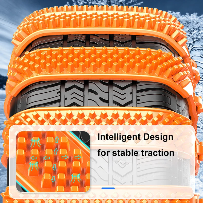 

Universal Fit TPR Snow Chains for Car SUV Van Truck Heavy Duty Rubber Ice Traction Non Marking Tire Safe Design