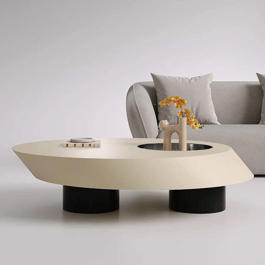 Unique Modern Coffee Table Living Room Topper Book Coffee Table Home Bedroom Sofa Bedside Elipse Ornament White Sehpa Furniture