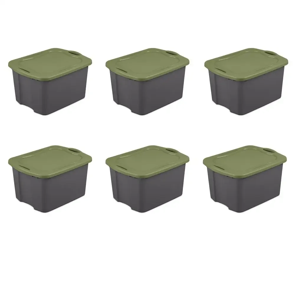 EZ Carry Flat Gray/Sage Legume Storage Box 17.5 Gal. Set of 6 Conceled Bedroom Closet Basement Garage Dorm Sport Gear Blanket