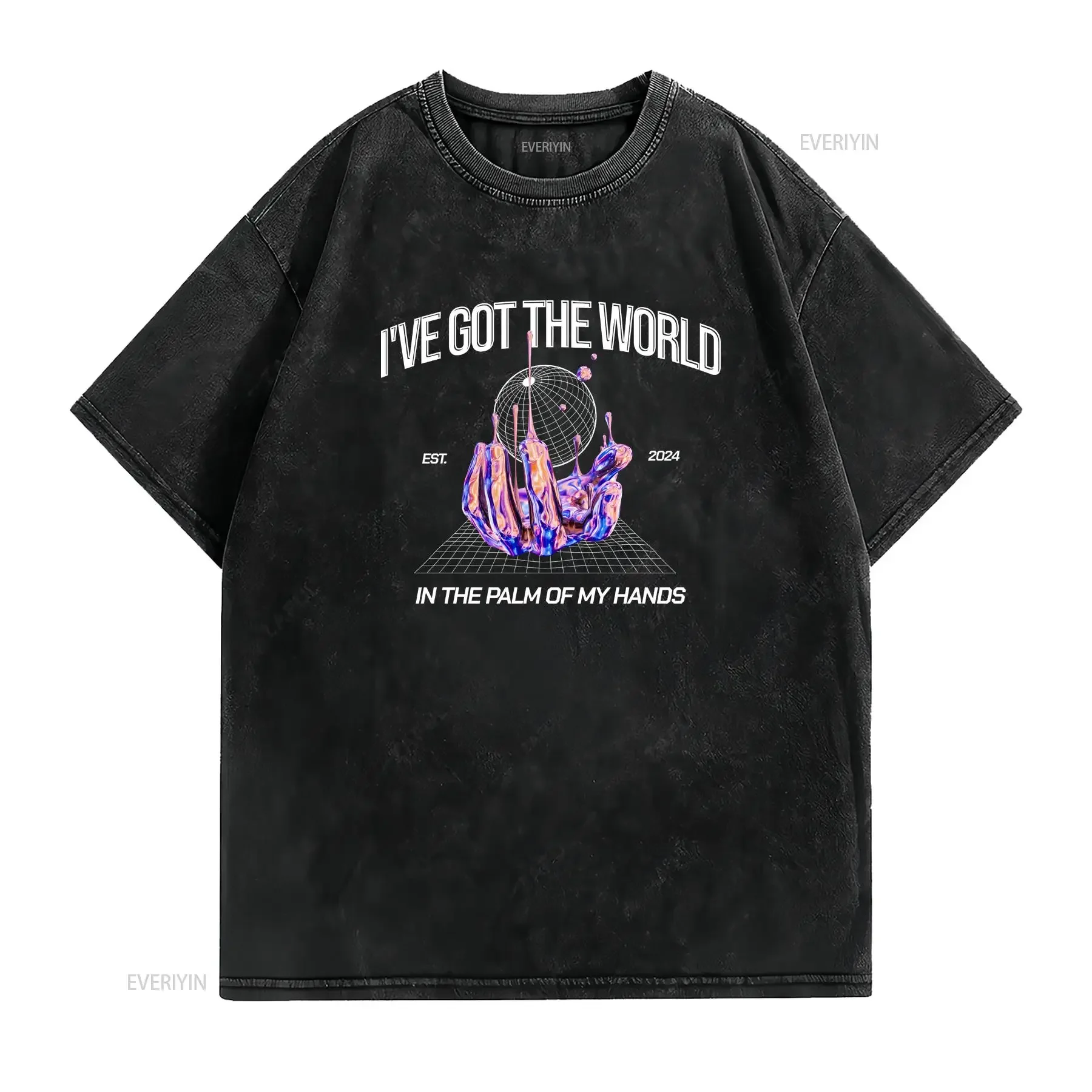 John SummiT T Shirt Palm Of My Hands EDM Festival Outfit House Music Rave Oversized DJ Merch Techno Dance Wear  vintage Washed view 2