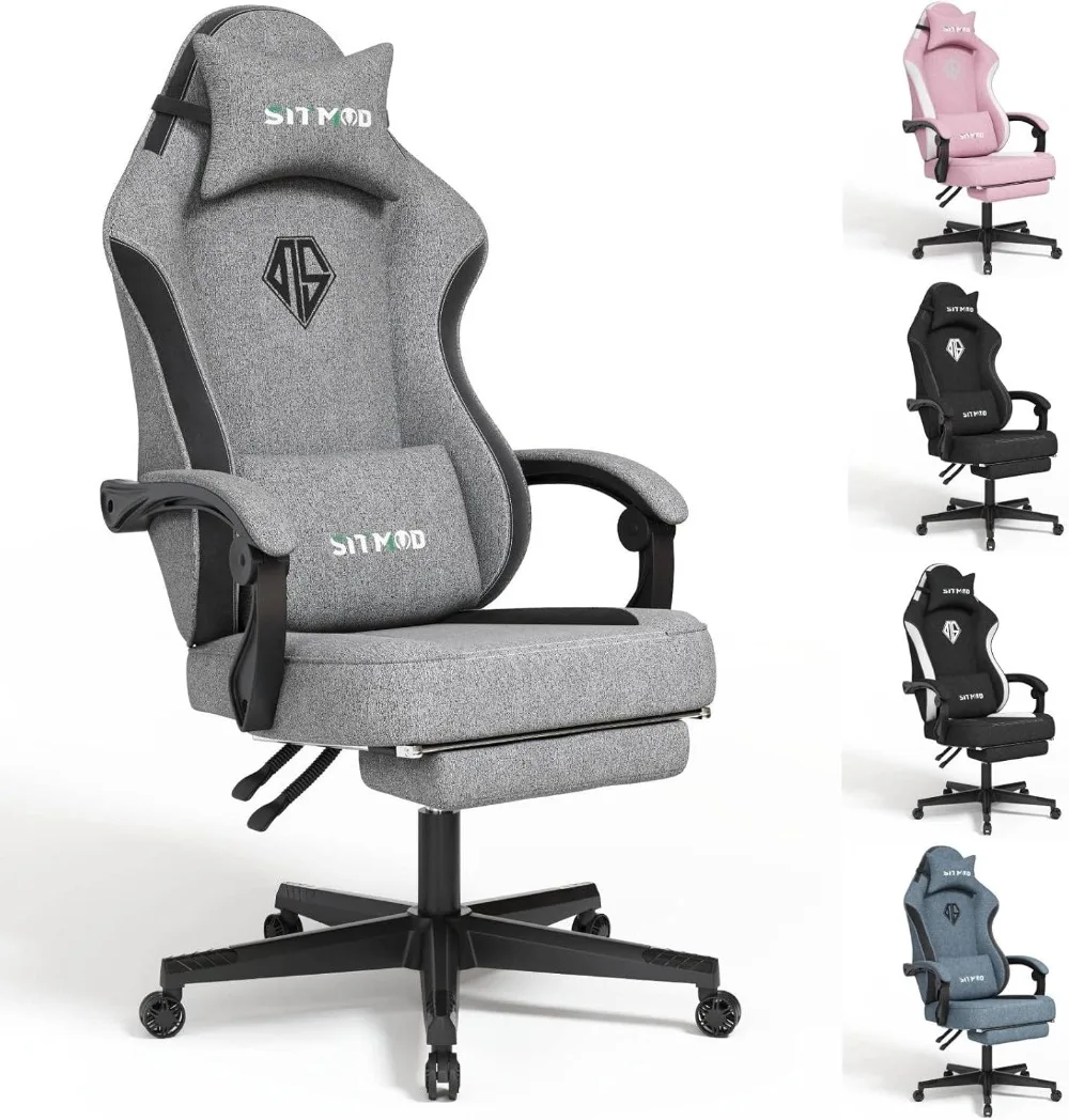 SITMOD Gaming Chairs for Adults with Footrest-Computer Ergonomic Video Game Chair-Backrest and Seat Height Adjustable Swivel