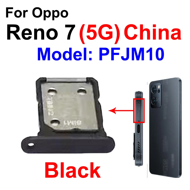 For OPPO Reno 7 7SE 7Lite 7Z 4G 5G SIM Card Tray Dual SIM Card